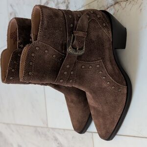 Vintage Crown CV- Kilon Leather Ankle Boots, Brown Color Women.